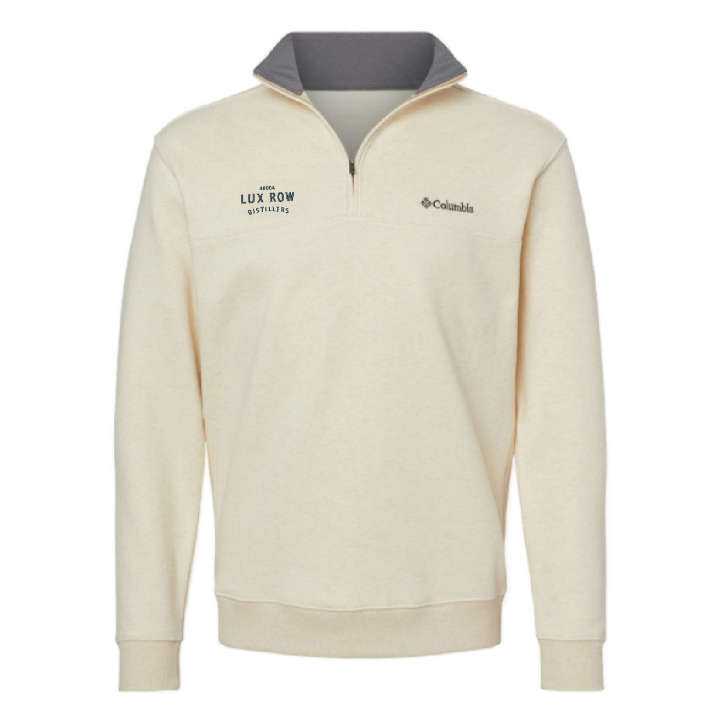 Lux Row Distillers Columbia Mens Half Zip in Oatmeal