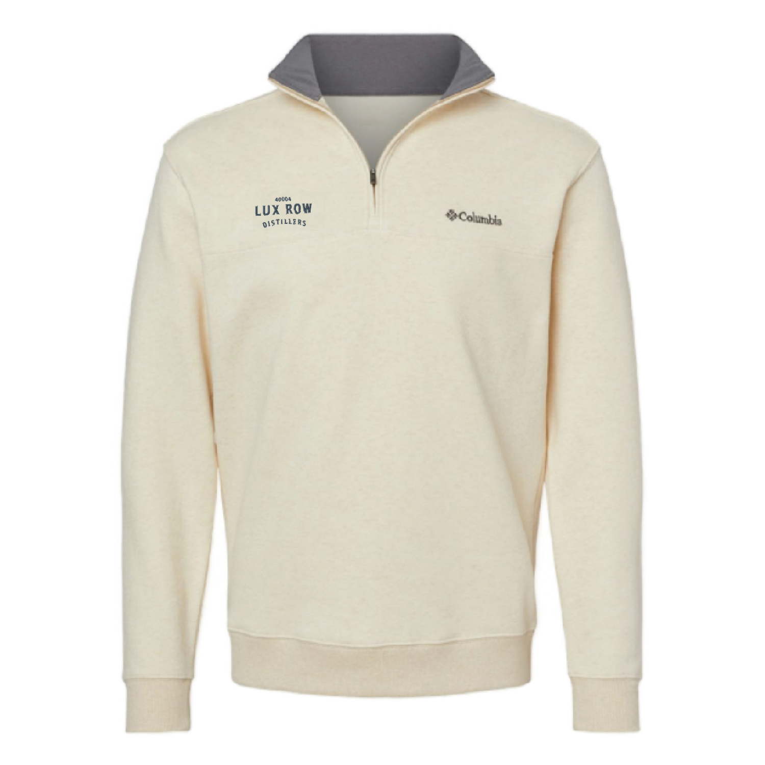 Lux Row Distillers Columbia Mens Half Zip in Oatmeal